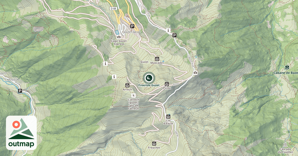 Map of Freeride Guzet