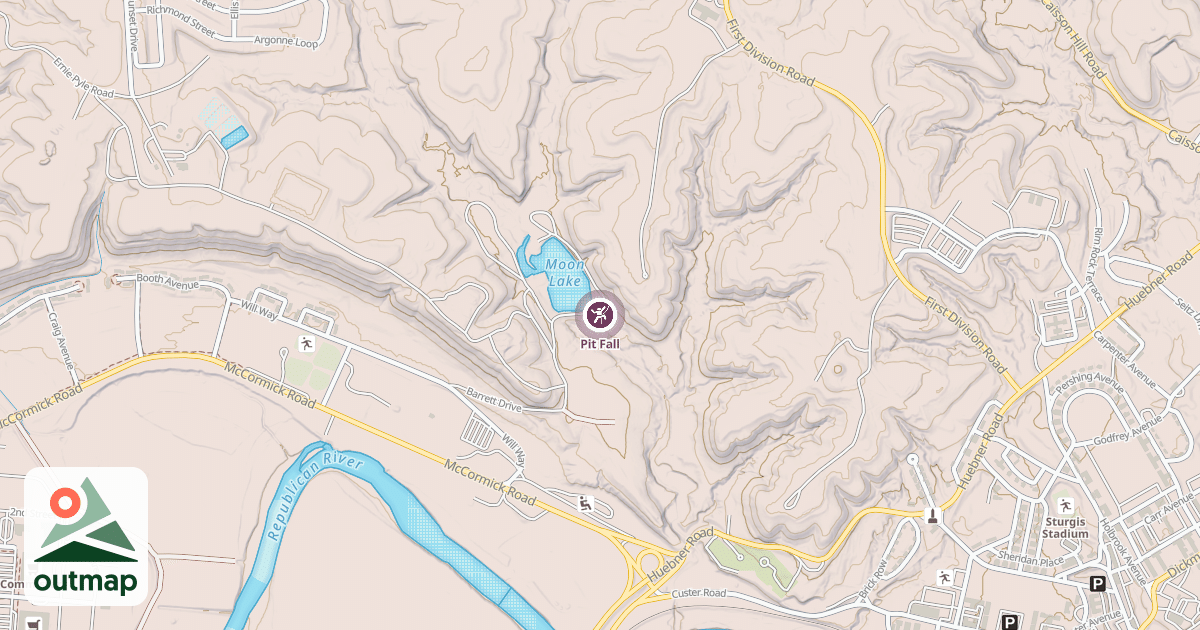 Map of Pit Fall in Geary