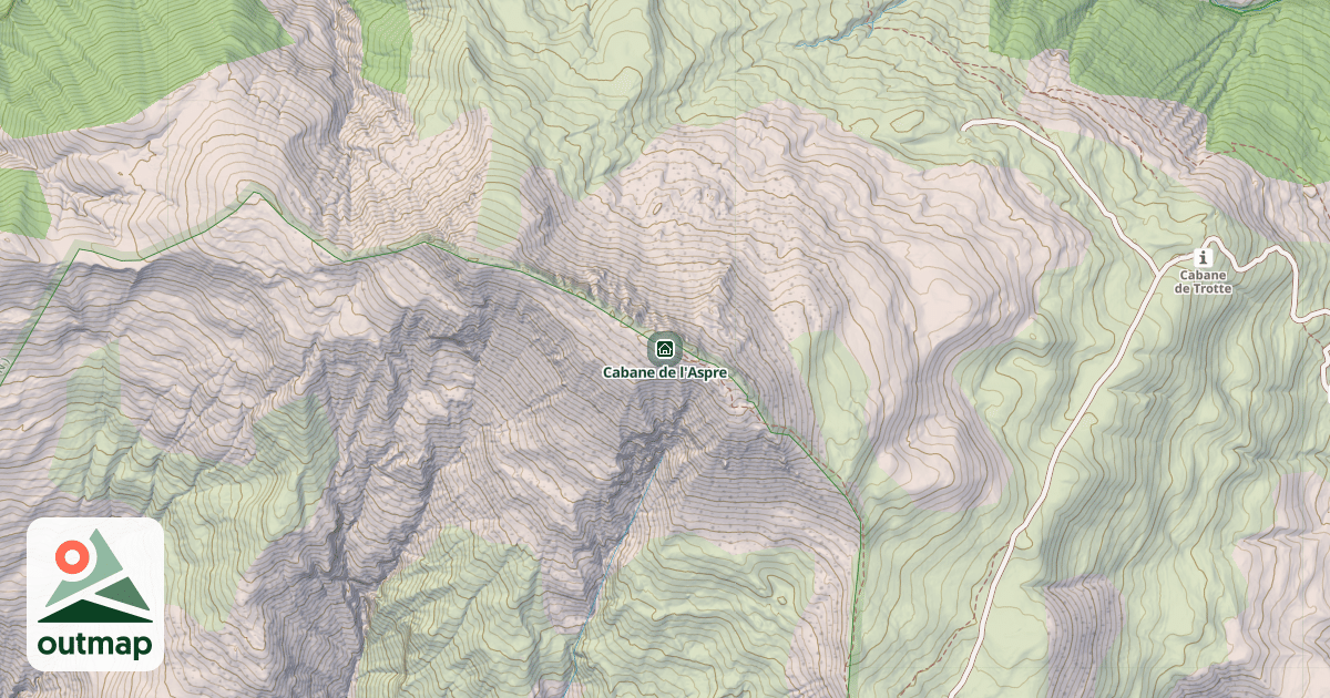 Map of Cabane de l'Aspre