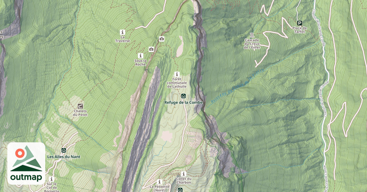 Map of Refuge de la Combe