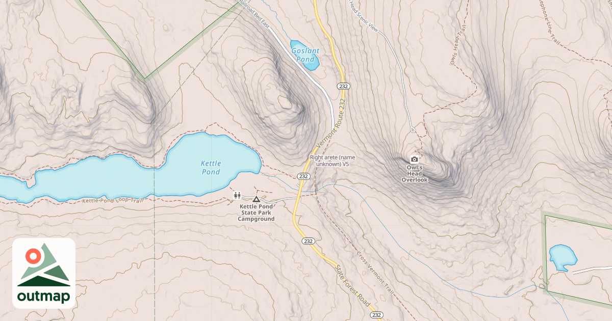 Map of Right arete (name unknown)