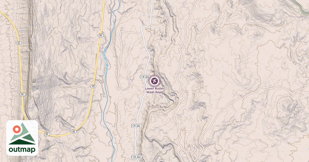 Map of Lower Butler Wash Road
