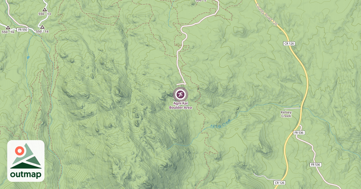 Map of Agni Kai Boulder Area