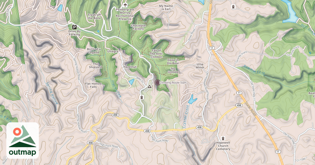 Map of Climbing Route Start