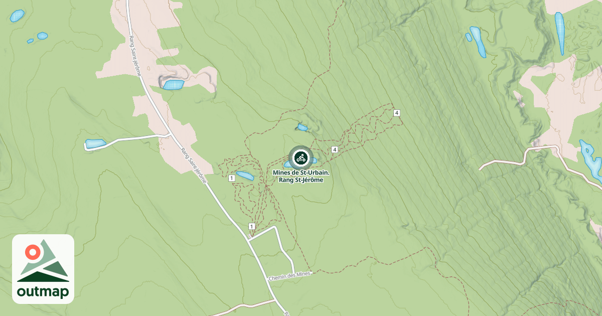 Map of Mines de St-Urbain. Rang St-Jérôme