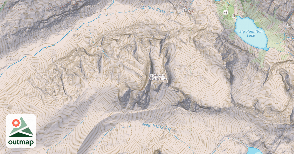 Map of North Arete Left Side
