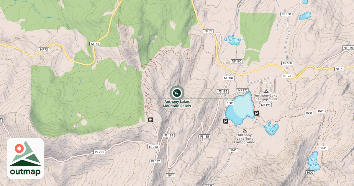 Map of Anthony Lakes Mountain Resort