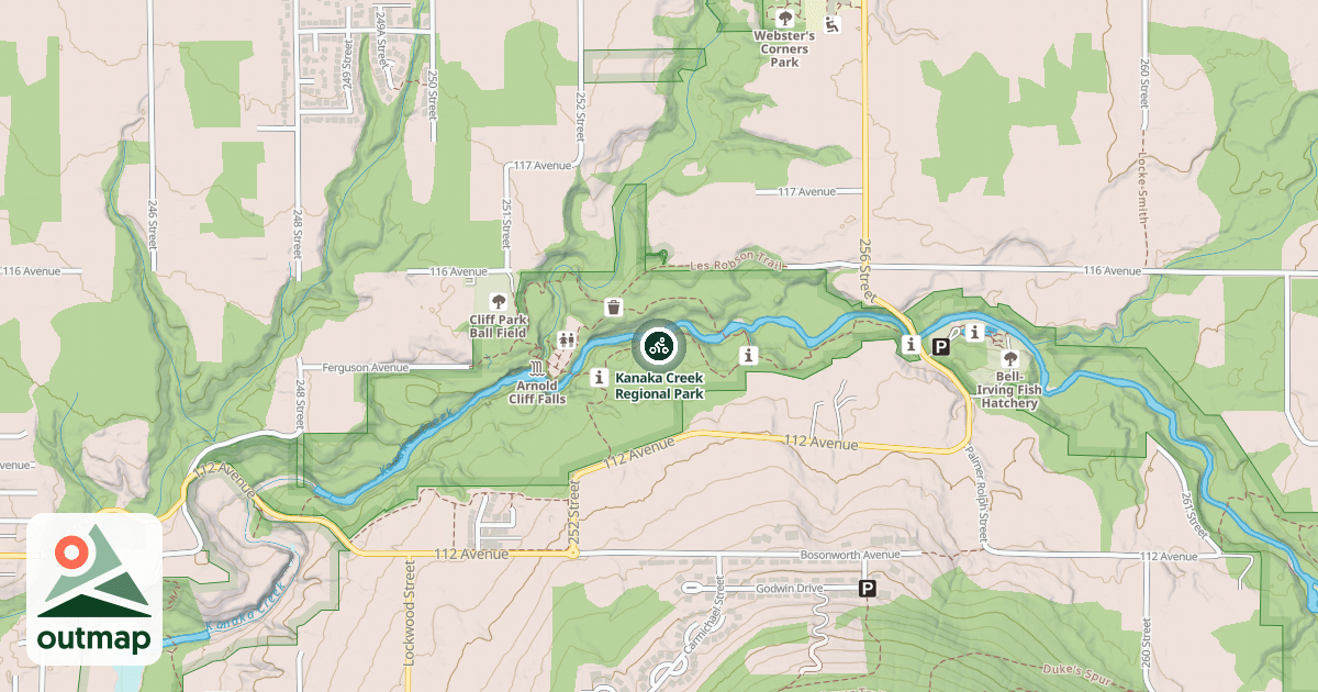 Map of Kanaka Creek Regional Park