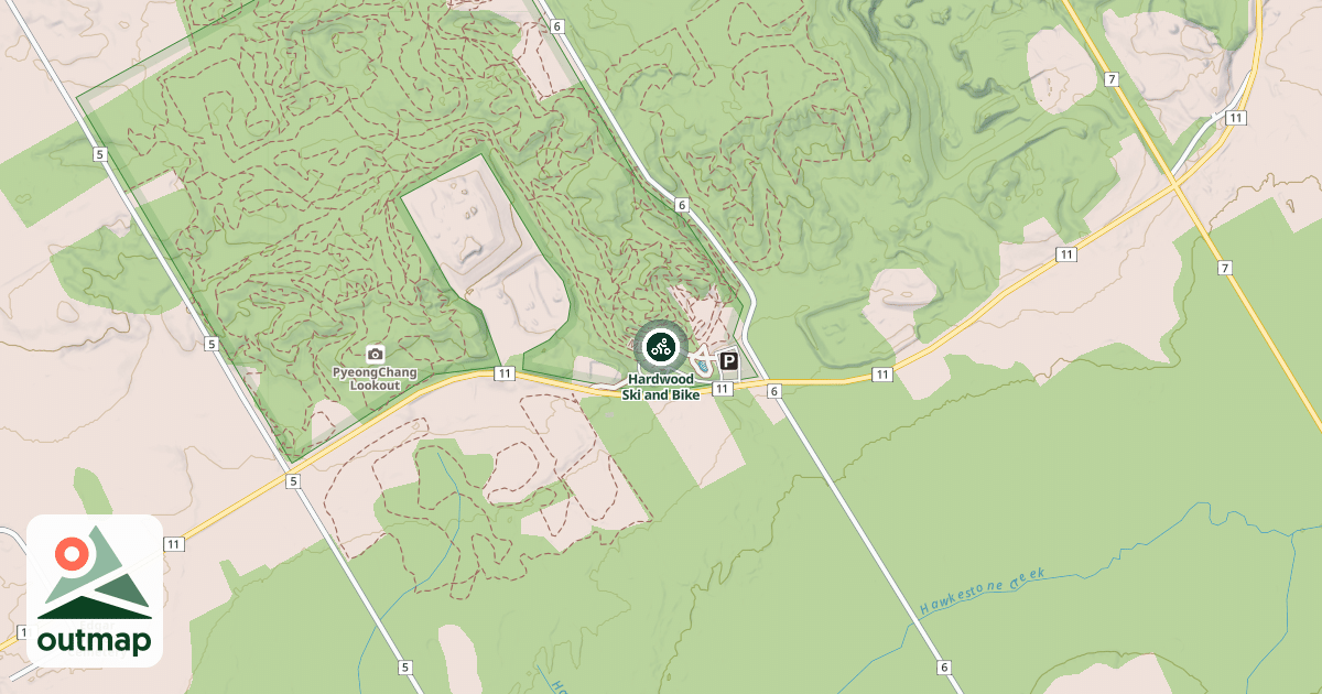 Map of Hardwood Ski and Bike