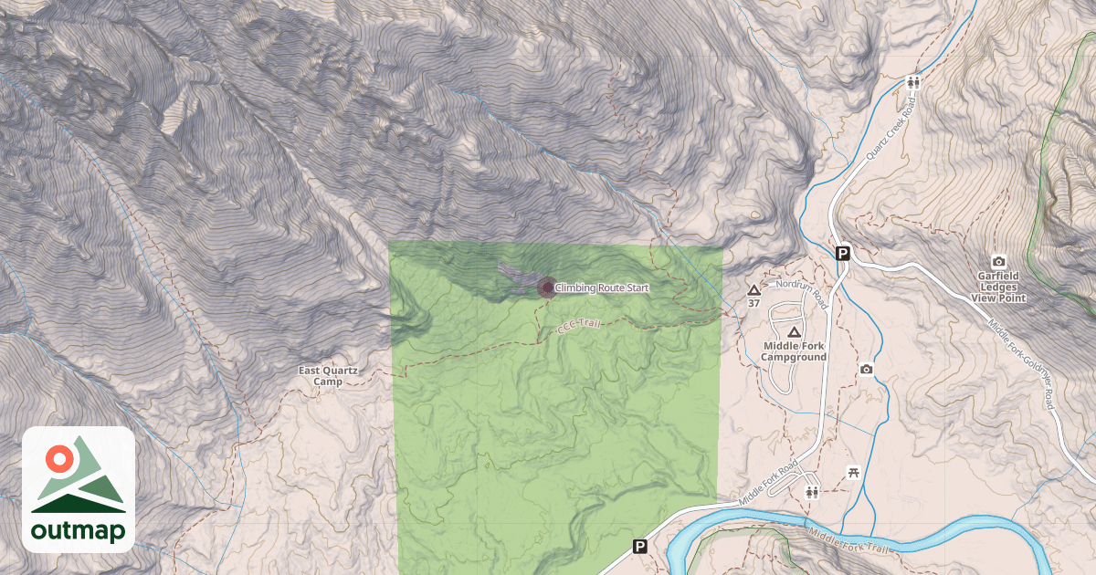 Map of Climbing Route Start