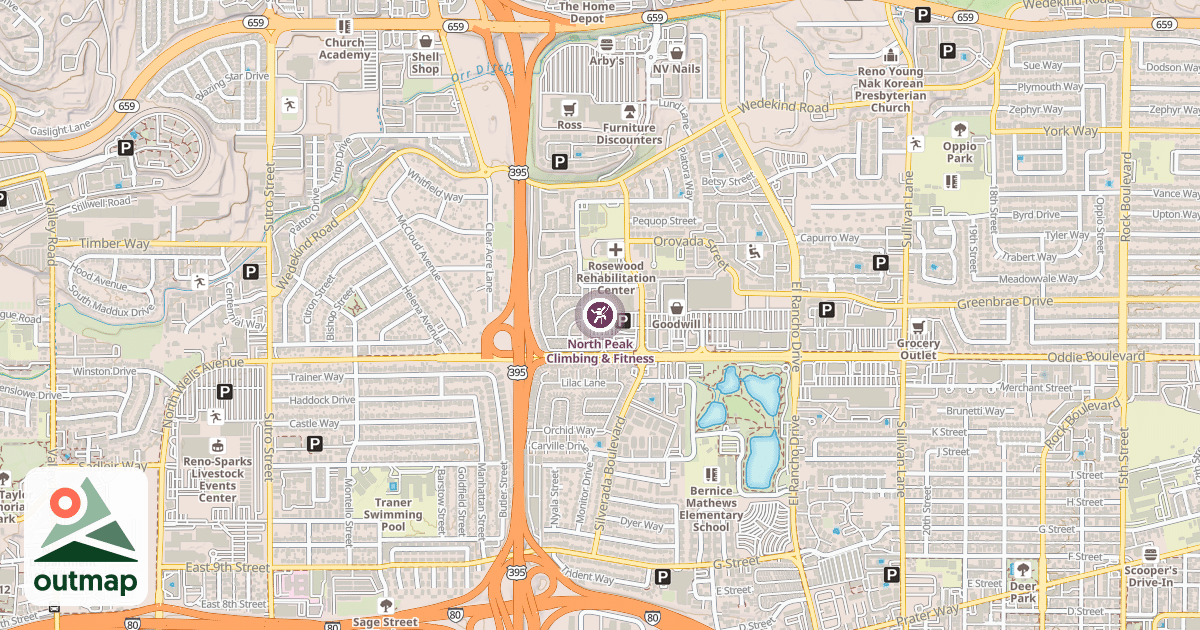 Map of North Peak Climbing & Fitness