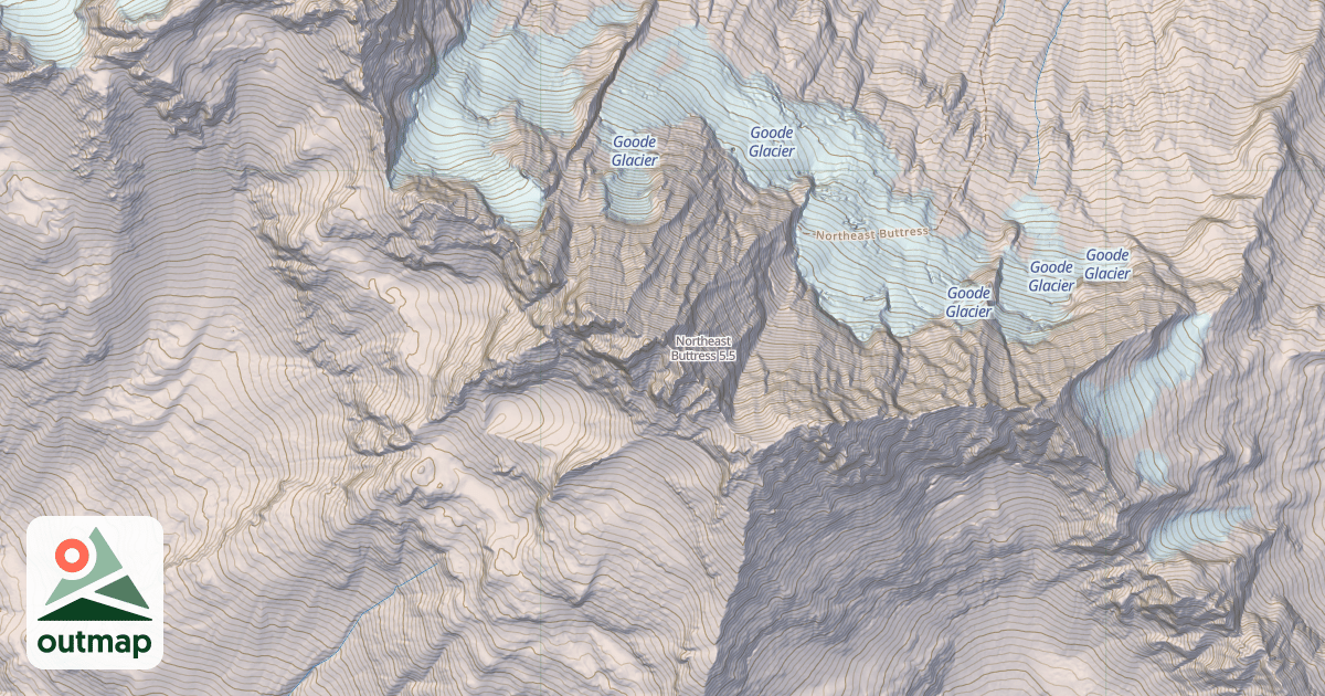 Map of Northeast Buttress