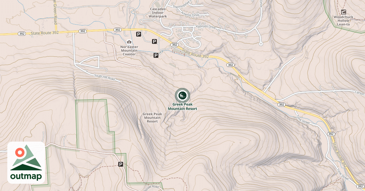 Map of Greek Peak Mountain Resort