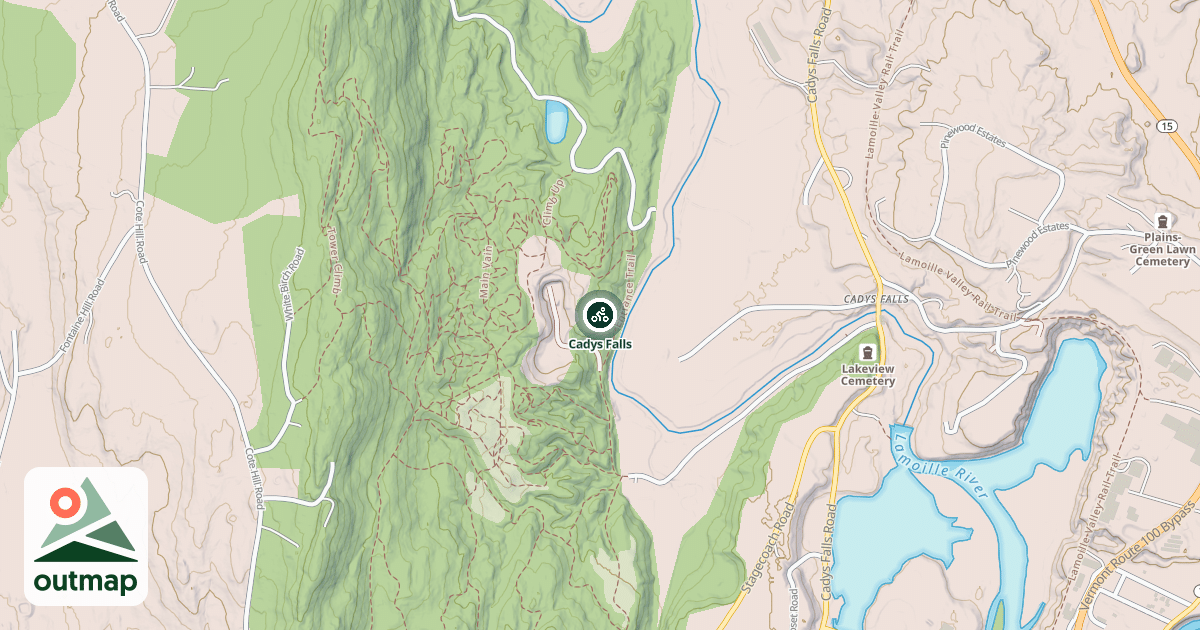 Map of Cadys Falls