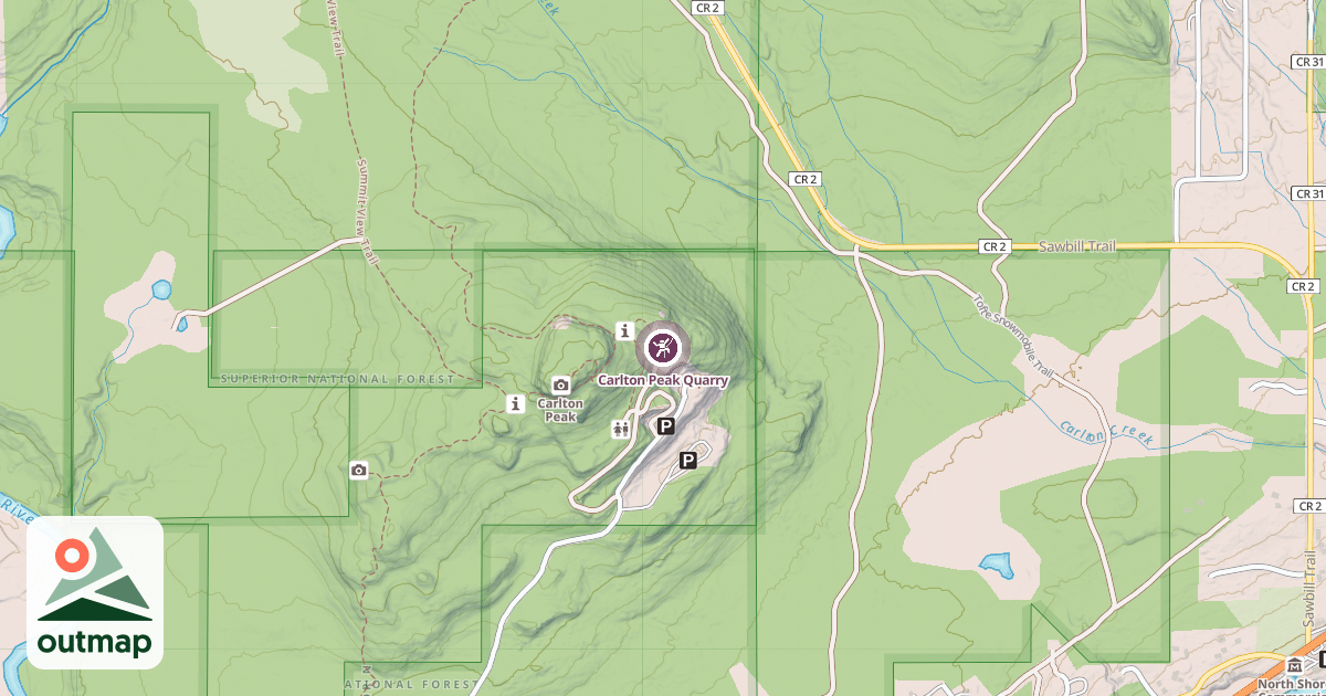 Map of Carlton Peak Quarry
