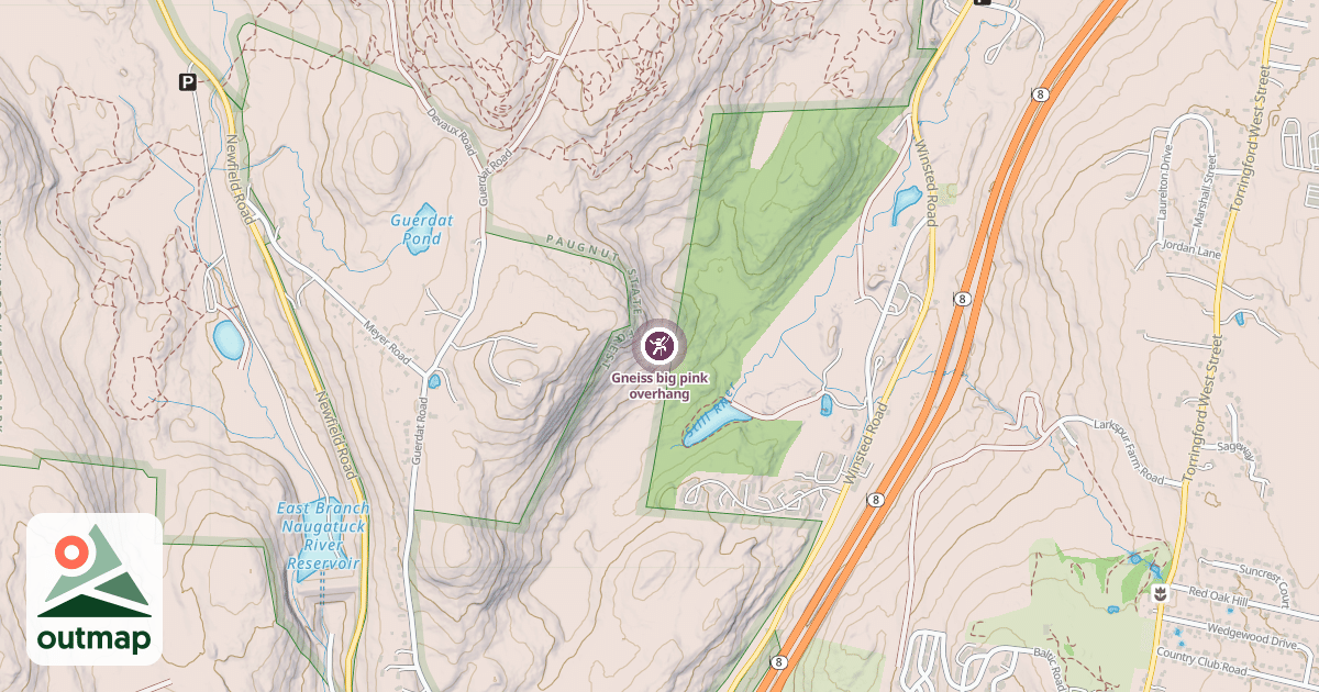 Map of Gneiss big pink overhang