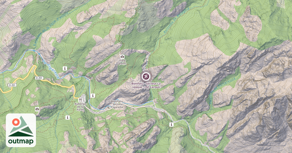 Map of Bonifatu - Secteur La vasque - J.M. Leroux