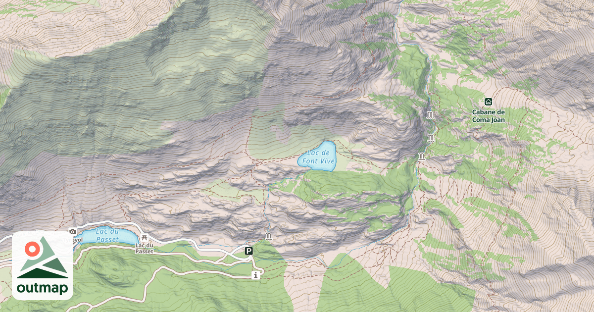 Map of Refuge de Font-Viva
