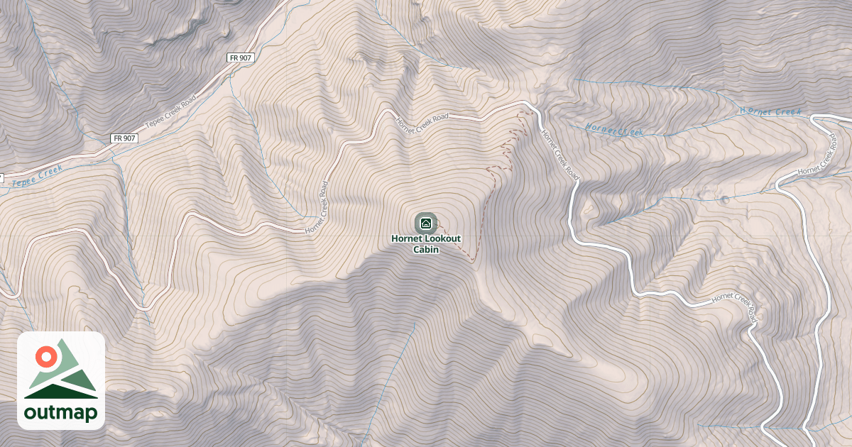 Map of Hornet Lookout Cabin