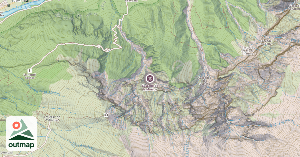 Map of Cascade de la Massue