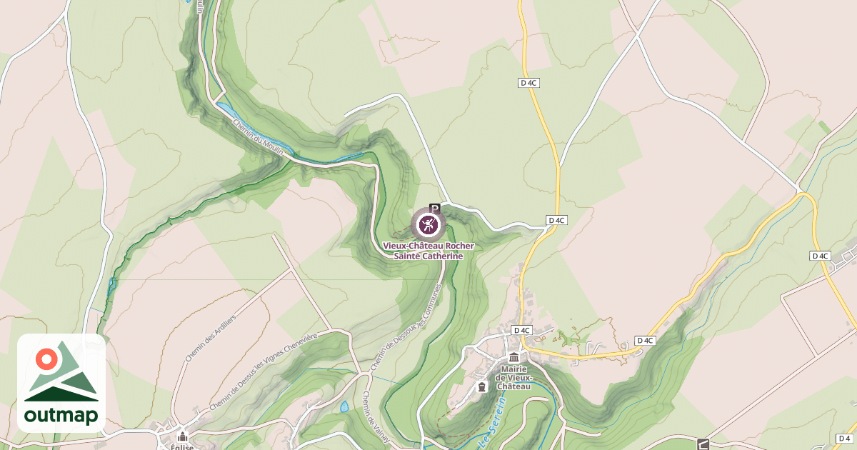 Map of Vieux-Château Rocher Sainte Catherine