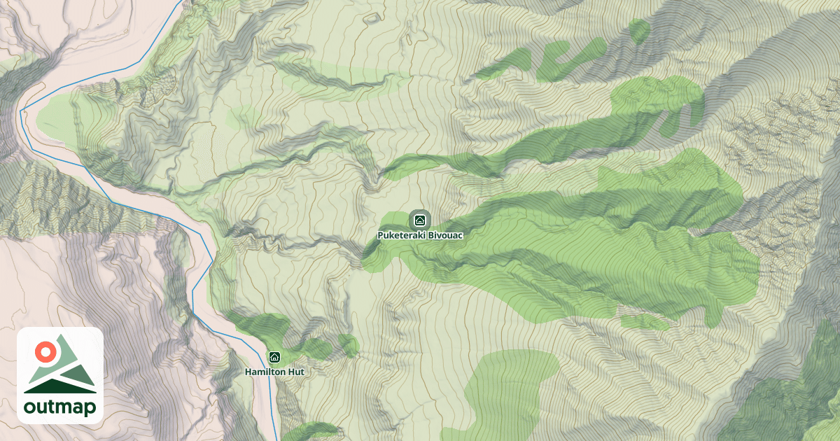 Map of Puketeraki Bivouac
