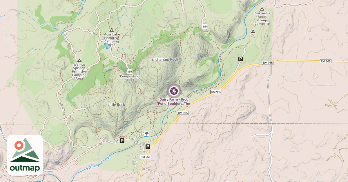 Map of Dairy Farm / Frog Pond Boulders, The