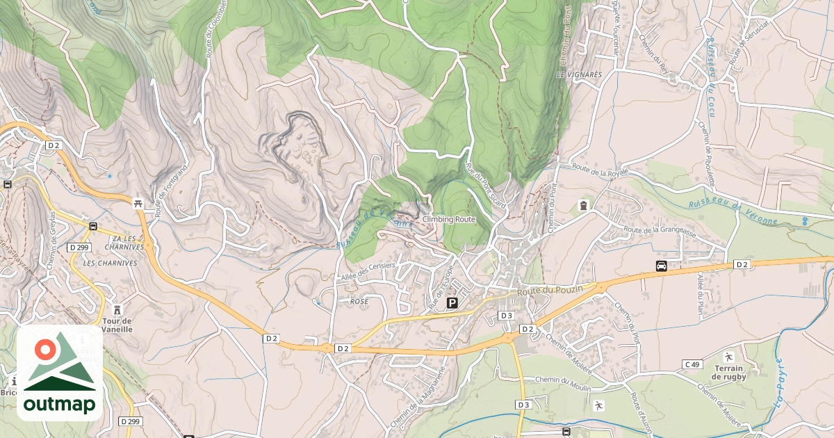 Map of Climbing Route