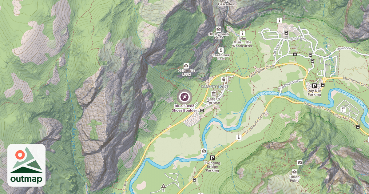 Map of Blue Suede Shoes Boulder