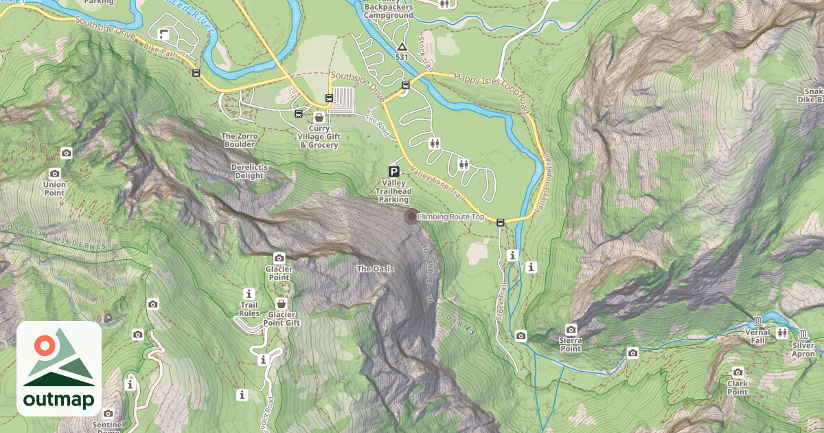 Map of Climbing Route Top