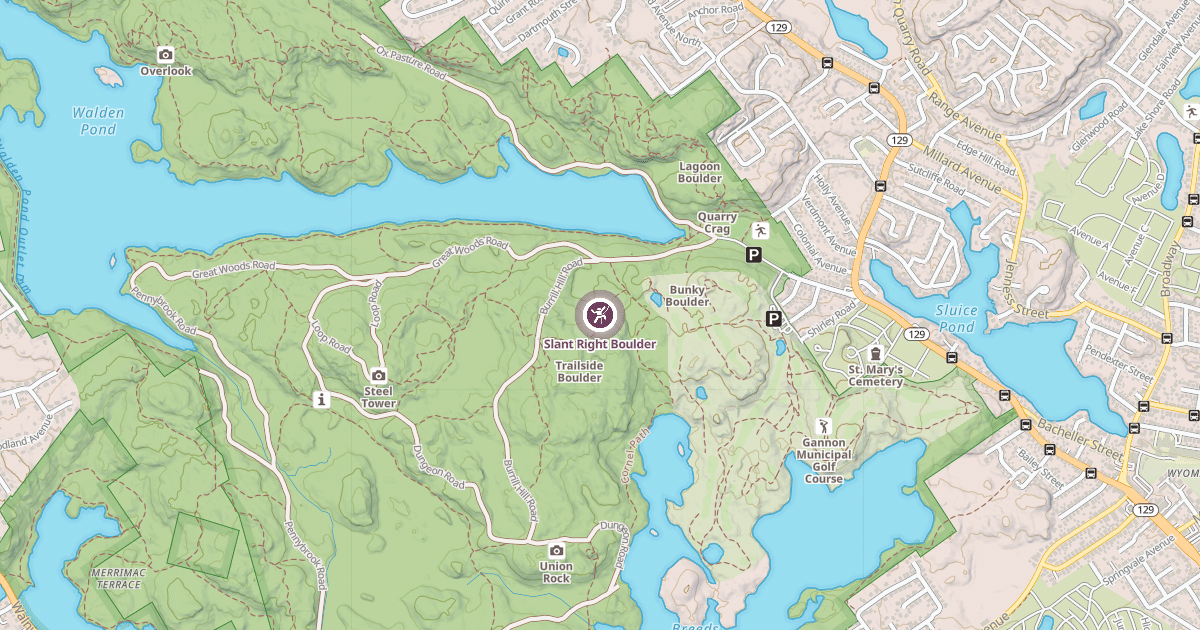 Map preview of Slant Right Boulder