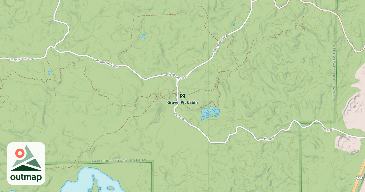 Map of Gravel Pit Cabin