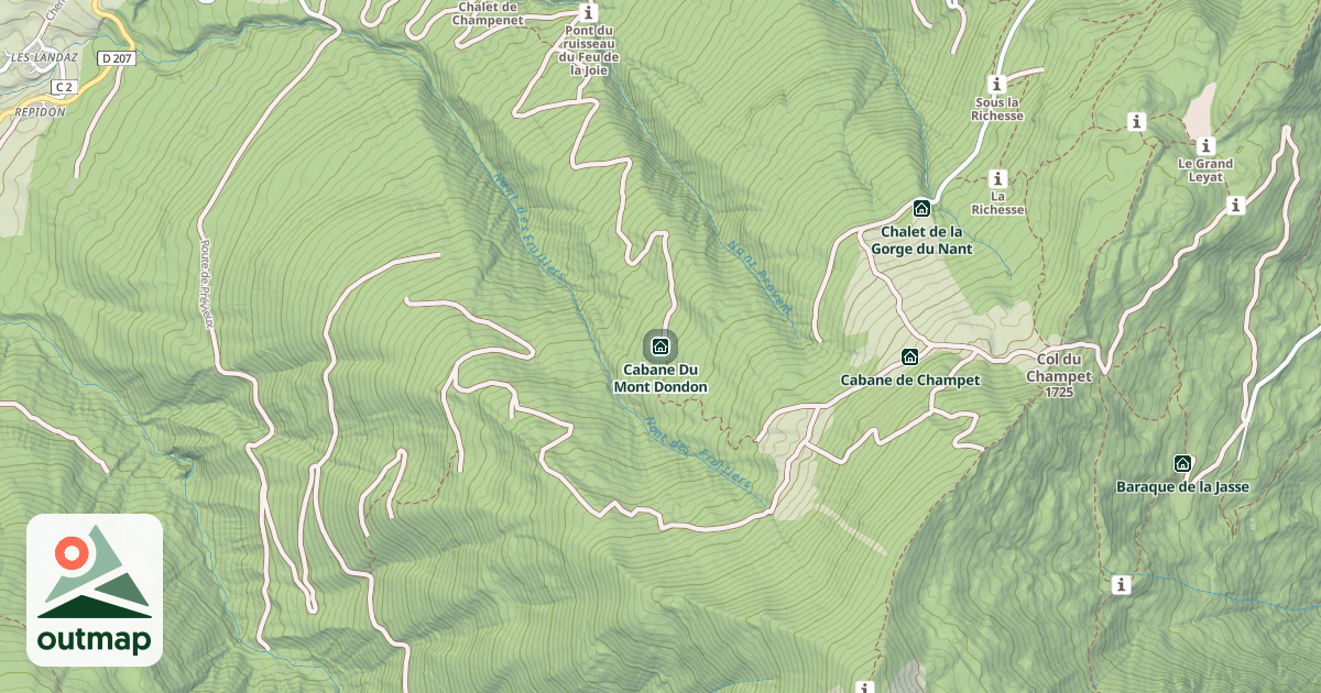 Map of Cabane Du Mont Dondon