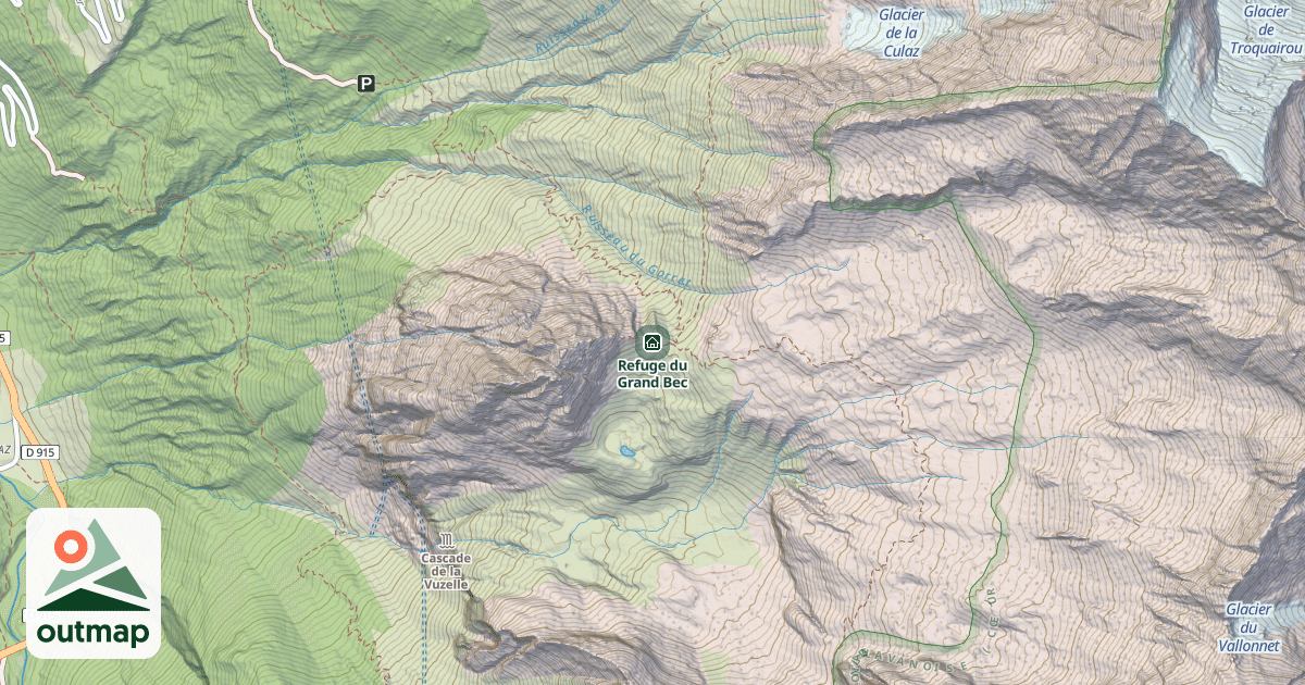 Map of Refuge du Grand Bec
