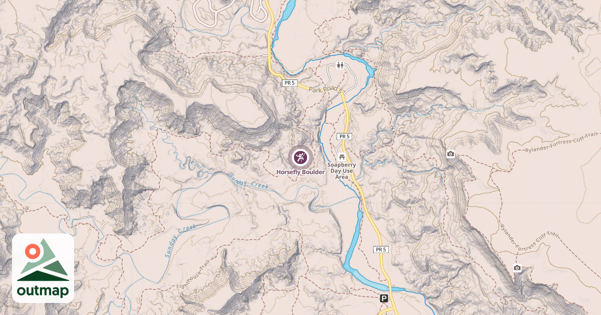 Map of Horsefly Boulder
