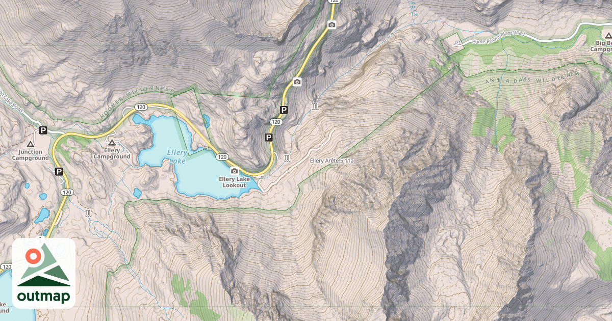 Map of Ellery Arête