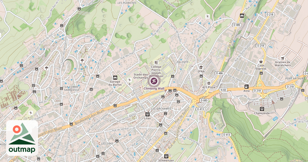 Map of Climbing Wall