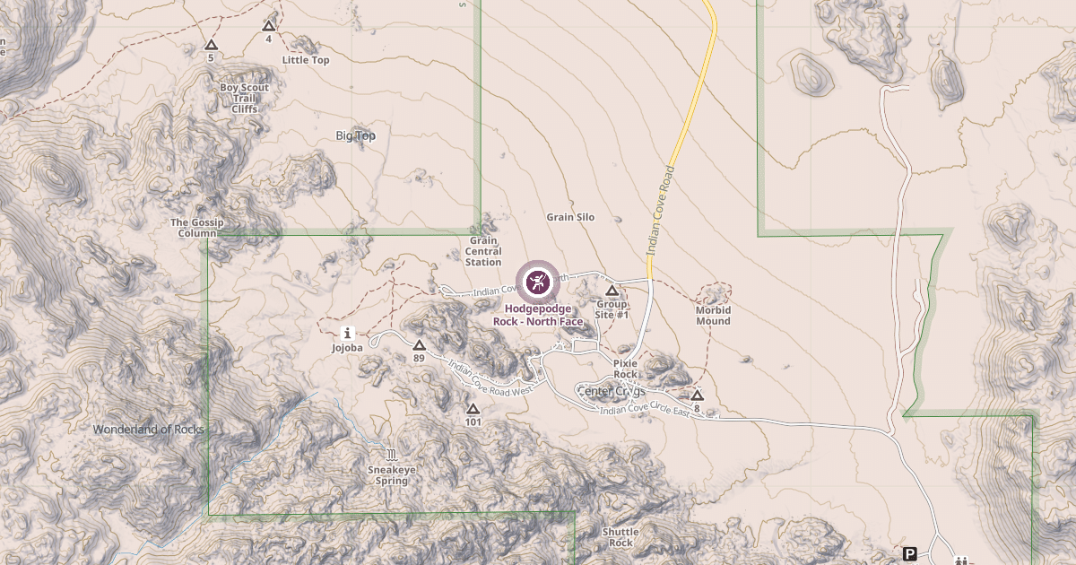 Map preview of Hodgepodge Rock - North Face