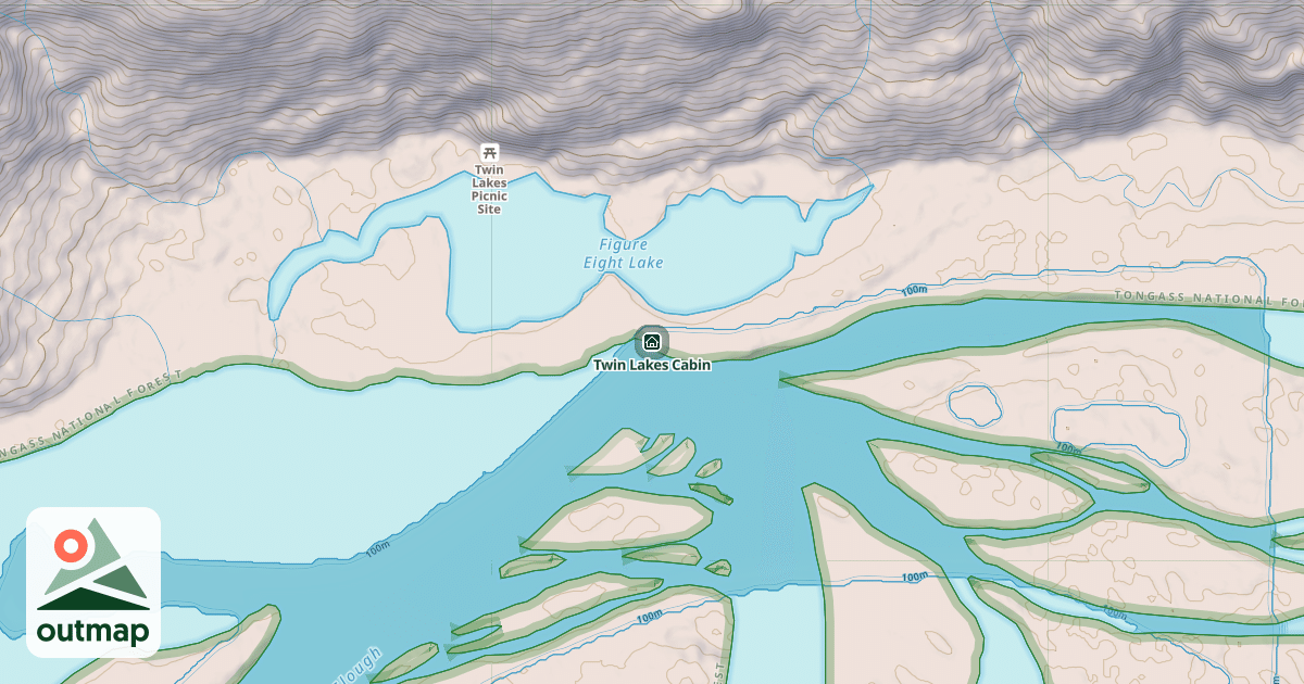 Map of Twin Lakes Cabin