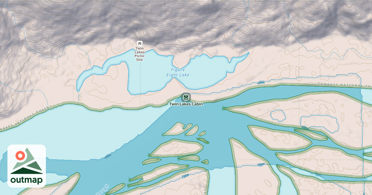 Map of Twin Lakes Cabin