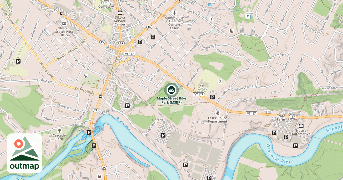 Map of Maple Street Bike Park (MSBP)