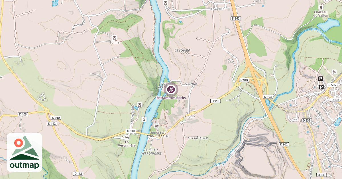Map of Entrammes Rocks