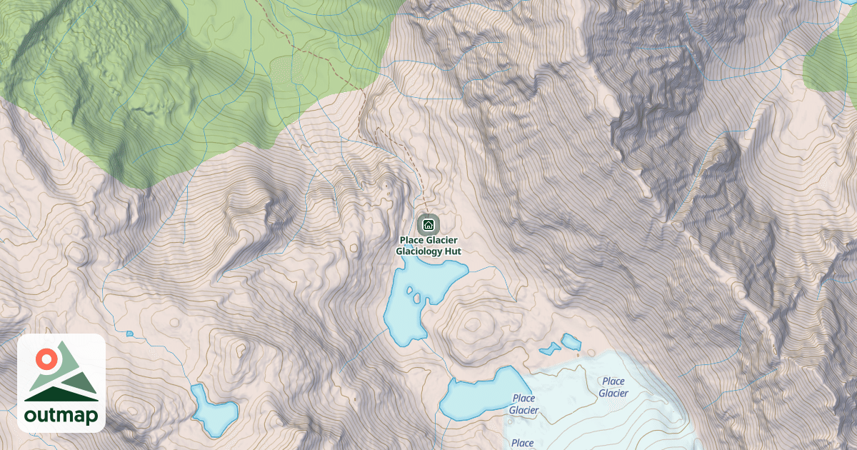 Map of Place Glacier Glaciology Hut