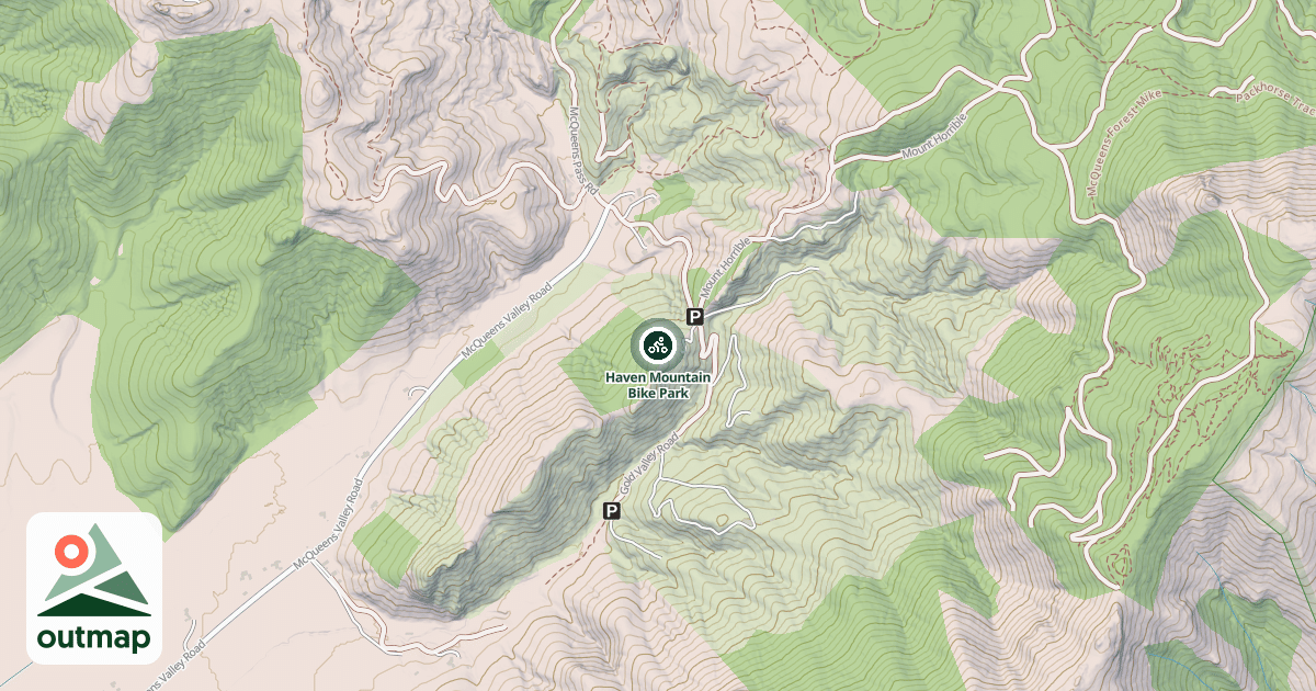 Map of Haven Mountain Bike Park