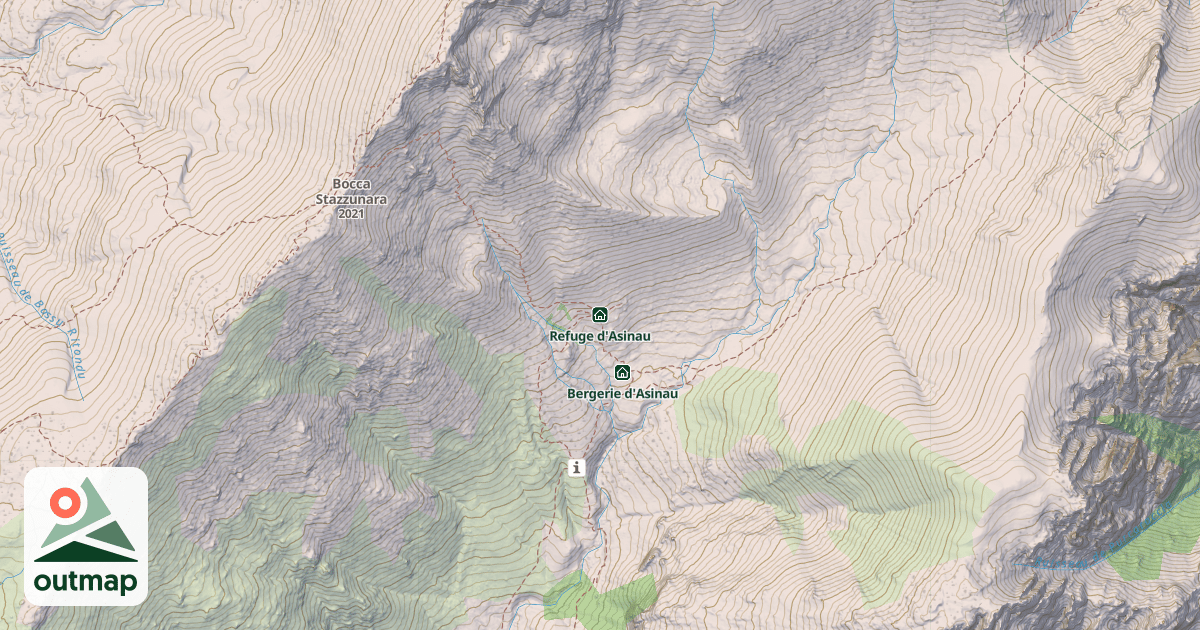 Map of Refuge d'Asinau