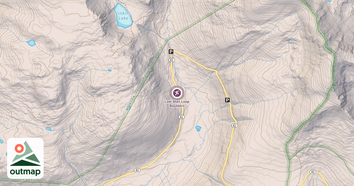 Map of Lost Man Loop Boulders