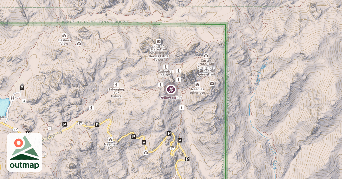 Map of Yellow Jacket