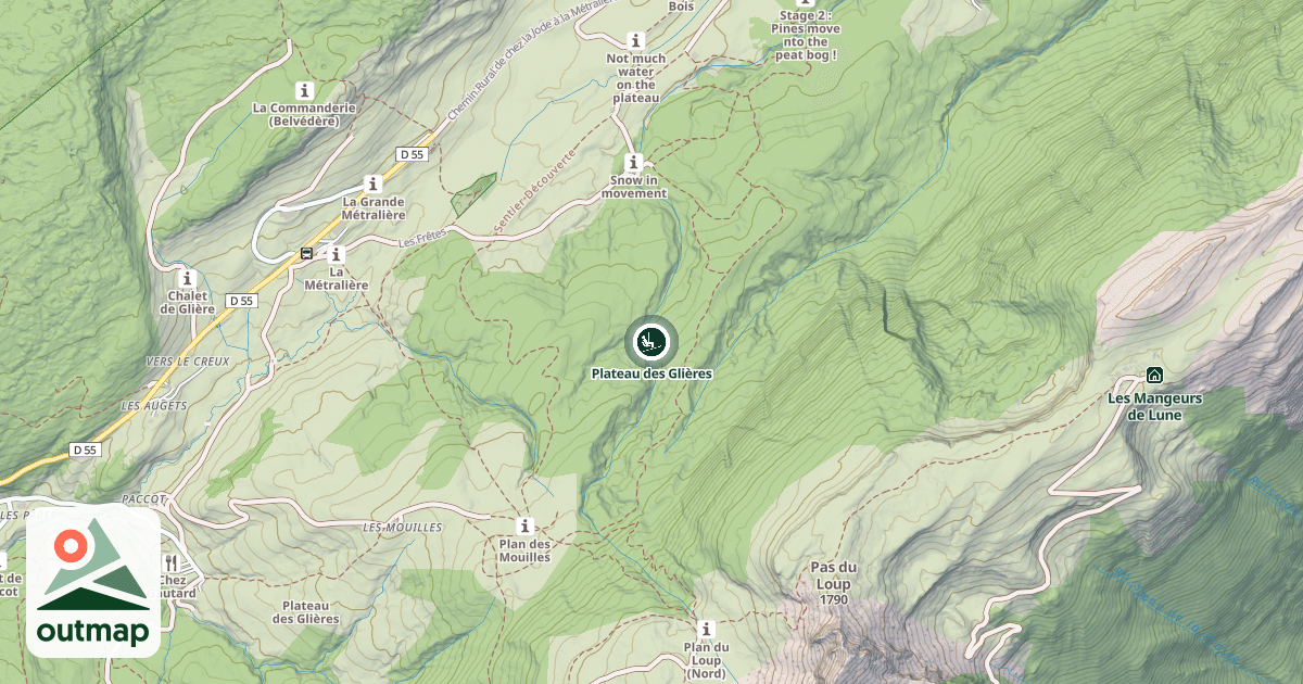 Map of Plateau des Glières
