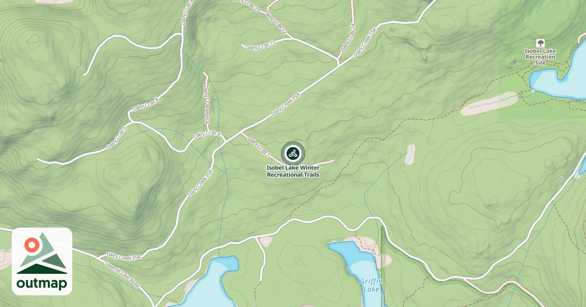 Map of Isobel Lake Winter Recreational Trails