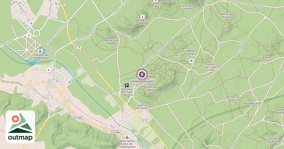 Map of Climbing Boulder